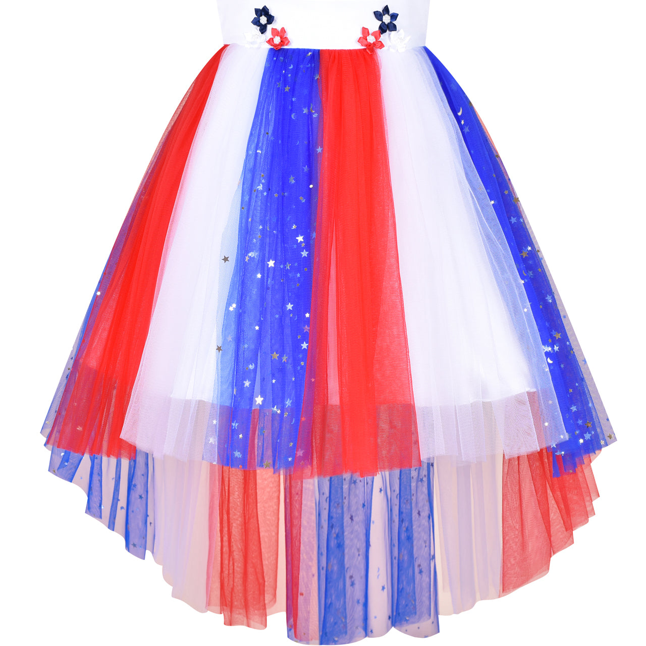 Girls Dress Unicorn US National Day July 4th Celebration Party Size 4-10 Years