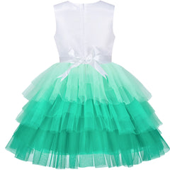 Girls Dress Tutu Skirt Mermaid Gradient Tulle Party Halloween Size 3-8 Years