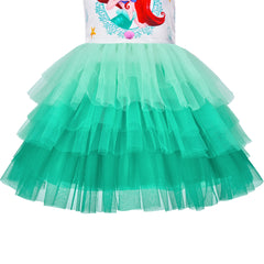 Girls Dress Tutu Skirt Mermaid Gradient Tulle Party Halloween Size 3-8 Years