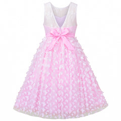 Flower Girls Dress Lace Butterfly Wedding First Communion Size 6-12 Years