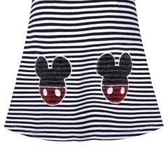 Girls Dress Cotton Casual Striped Black And White Costume Size 3-8 Years