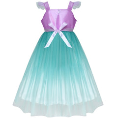 Girls Dress Mermaid Princess Gradient Color Tulle Costume Dress Size 4-8 Years