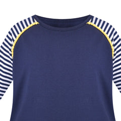 Girls Dress Long Sleeve Daisy Flower Striped Casual Cotton Size 3-12 Years