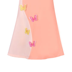 Girls Dress Long Sleeve Butterfly Color Contrast Casual Everyday Wearing Size 3-8 Years