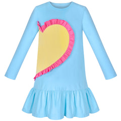 Girls Outfit Set 2 Piece Cotton Heart Casual Dress Leggings Top Pants Size 3-8 Years