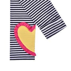 Girls Outfit Set 2 Piece Cotton Heart Casual Dress Leggings Top Pants Size 3-8 Years