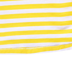 Girls Dress Yellow Long Sleeve Color Contrast Striped Casual Cotton Size 3-8 Years