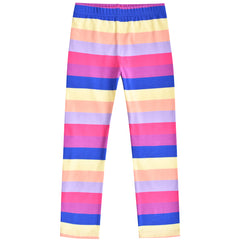 Girls Pants 2-Pack Cotton Leggings Pants Colorful Striped Size 3-8 Years