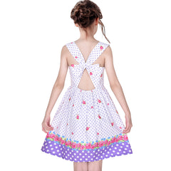 Girls Dress 50s Vintage Rockabilly Button Front Polka Dot Size 6-12 Years