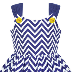 Girls Dress Water Ripple Flower Tank Vintage Dress Size 4-12 Years