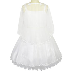 Flower Girls Dress Pearl Belt White Wedding Party Crown Magic Wand Size 3-14 Years