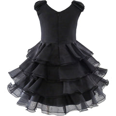 Girls Dress Ruffle Tutu Tiered Dress Sequin Crown Wand Dancing Party Size 4-12 Years