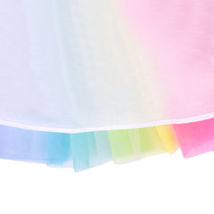 Girls Dress Short Sleeve Rainbow Tulle Skirt Birthday Party Size 4-10 Years