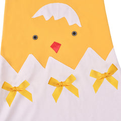 Girls Dress Cartoon T-shirt Dress Short Sleeve Drop Shoulder Bow Chick Size 3-8 Years