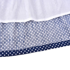 Girls Dress White Polka Dot Square Neck Button Puff Sleeve Vintage Size 4-8 Years