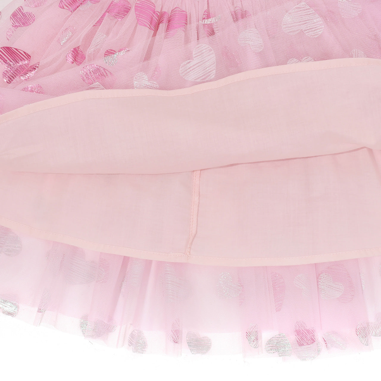 Girls Dress Pink Big Eye Shiny Heart Valentine V-day Short Sleeve Size 4-8 Years