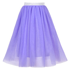 Girls Dress 2PC Set Floral Lace Glitter Tulle Skirt 3/4 Sleeve Size 6-12 Years