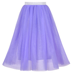 Girls Dress 2PC Set Floral Lace Glitter Tulle Skirt 3/4 Sleeve Size 6-12 Years