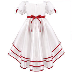 Girls Dress Halloween Square Collar Layer Skirt Puff Short Sleeve Size 4-14 Years