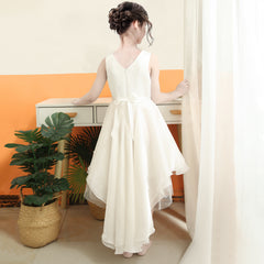 Girls Dress Princess Hi-lo Off Pearl Pageant Dancing Ball Size 6-12 Years