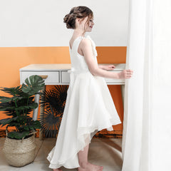 Girls Dress Princess Hi-lo Off Pearl Pageant Dancing Ball Size 6-12 Years