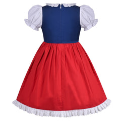 Girls Dress Maid Lace Apron German Dirndl Bavarian Oktoberfest Size 4-14 Years
