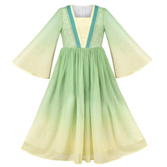 Girls Dress Hua Mulan Chinese New Year Hanfu Retro Embroidery Size 4-8 Years