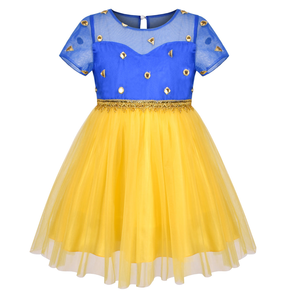 Girl Dress Ethnic Pattu Pavadai Short Sleeve Size 4-12 Years