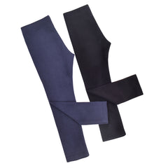 Girls Pants 2 Packs Navy Blue Black Legging Thermal Self Heat Trousers Size 4-10 Years