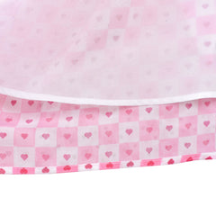 Girls Dress Pink Lace Chiffon Heart Party Plaid Tied Sleeveless Size 7-14 Years