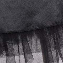 Girls Dress Black Lace Cake Multilayered Leather Belt Tutu Tulle Size 6-14 Years