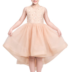 Girls Dress Sequin Backless Floral Hollow Back Lace Wedding Size 3-14 Years