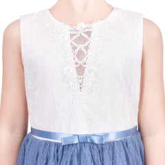 Girls Dress Lace Layered Ruffle Wedding Birthday Hollow Back Size 4-10 Years