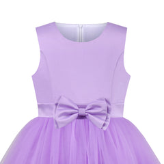 Girls Dress Sleeveless Purple Princess Prom Gown Wedding Party Bridesmaid Size 6-12 Years
