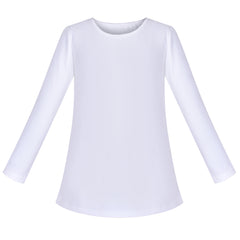 Girls Tee White T-shirt Crew Neck Soft Layering Basic Cotton Casual Size 4-10 Years