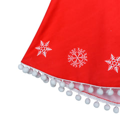 Girls Dress Red Snowflake Bow Tie Christmas Party Holiday Sleeveless Size 4-14 Years