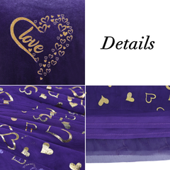 Girls Dress Purple Velvet Love Heart Crewneck Valentine's Day Holiday Size 4-8 Years