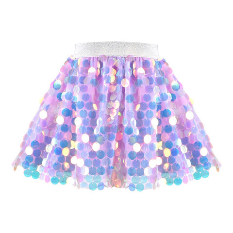 Girls Skirt Purple Mermaid Sparkly Sequin Tutu Party Ballet Dance Size 2-10 Years