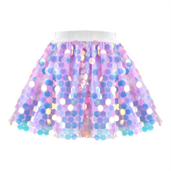 Girls Skirt Purple Mermaid Sparkly Sequin Tutu Party Ballet Dance Size 2-10 Years