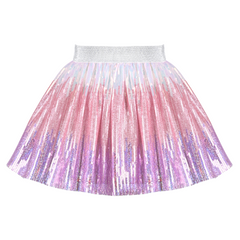 Girls Skirt Purple Gradient Elastic Sequin Tutu Ballet Size 2-8 Years