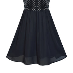 Women Sleeveless Sequin Sexy Chiffon Party Dress