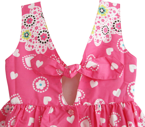 Sunny Fashion Girls Pink 3D Floral Tulle Dress with Crossbody Flower Bag