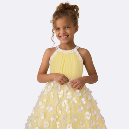 Sunny Fashion Girls Blue Butterfly Halter Tulle Dress