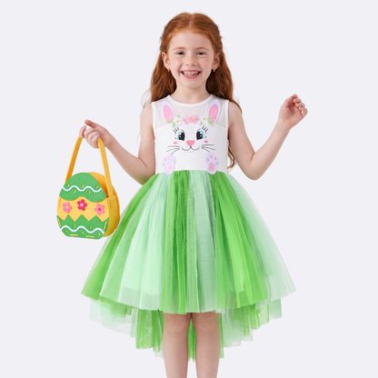 Sunny Fashion Girls Easter Bunny Gradient Tulle Dress Set