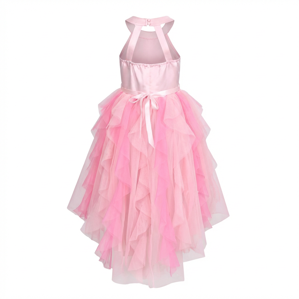 Sunny Fashion Girls Pink Sequin Hi-Lo Party Dress