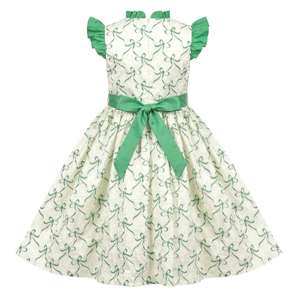 Sunny Fashion Girls Blue Botanical Floral Dress with Ruffle Collar
