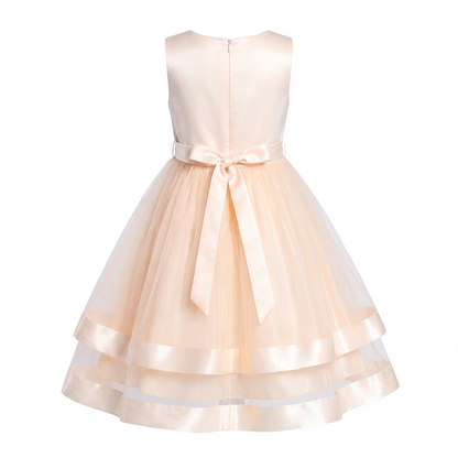 Sunny Fashion Girls Polka Dot Tulle Bow Ruffle Party Dress