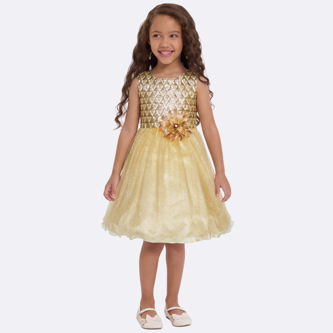 Sunny Fashion Girls Pearl Lace Tulle Flower Dress