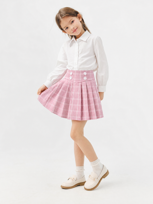 Girls Skirt Pleated Bow Tie Back School Uniform Size 6-14 Years
