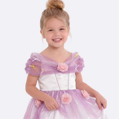 Sunny Fashion Girls Purple Flower Mesh Princess Dress